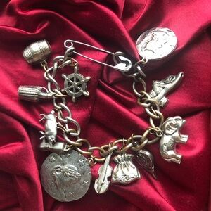 Silver vintage charm bracelet